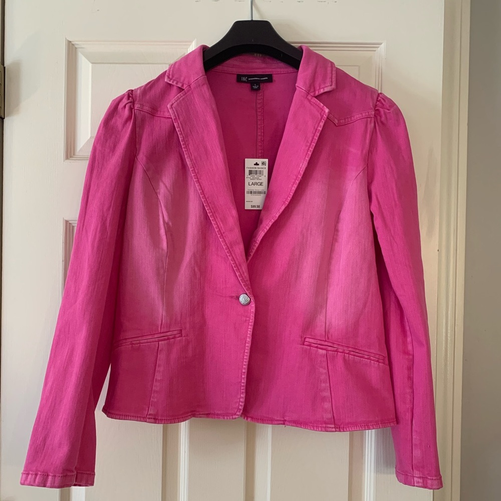 New 2021 spring season- INC Hot Pink Jean Jacket
